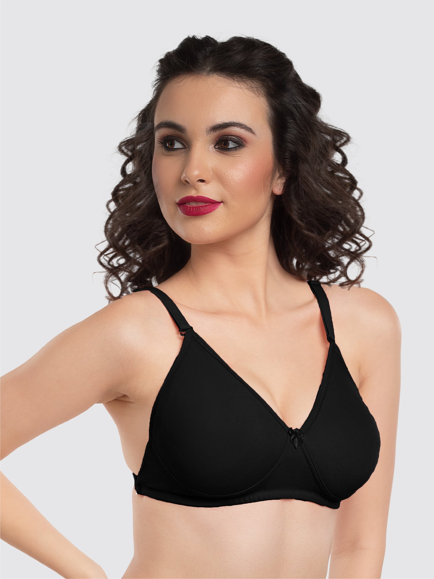 Lovable Black Non Padded Non Wired Full Coverage Bra LE-230-Black