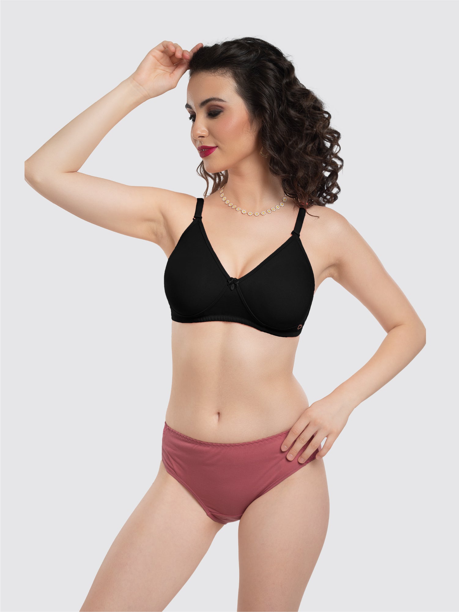 Lovable Black Non Padded Non Wired Full Coverage Bra LE-230-Black