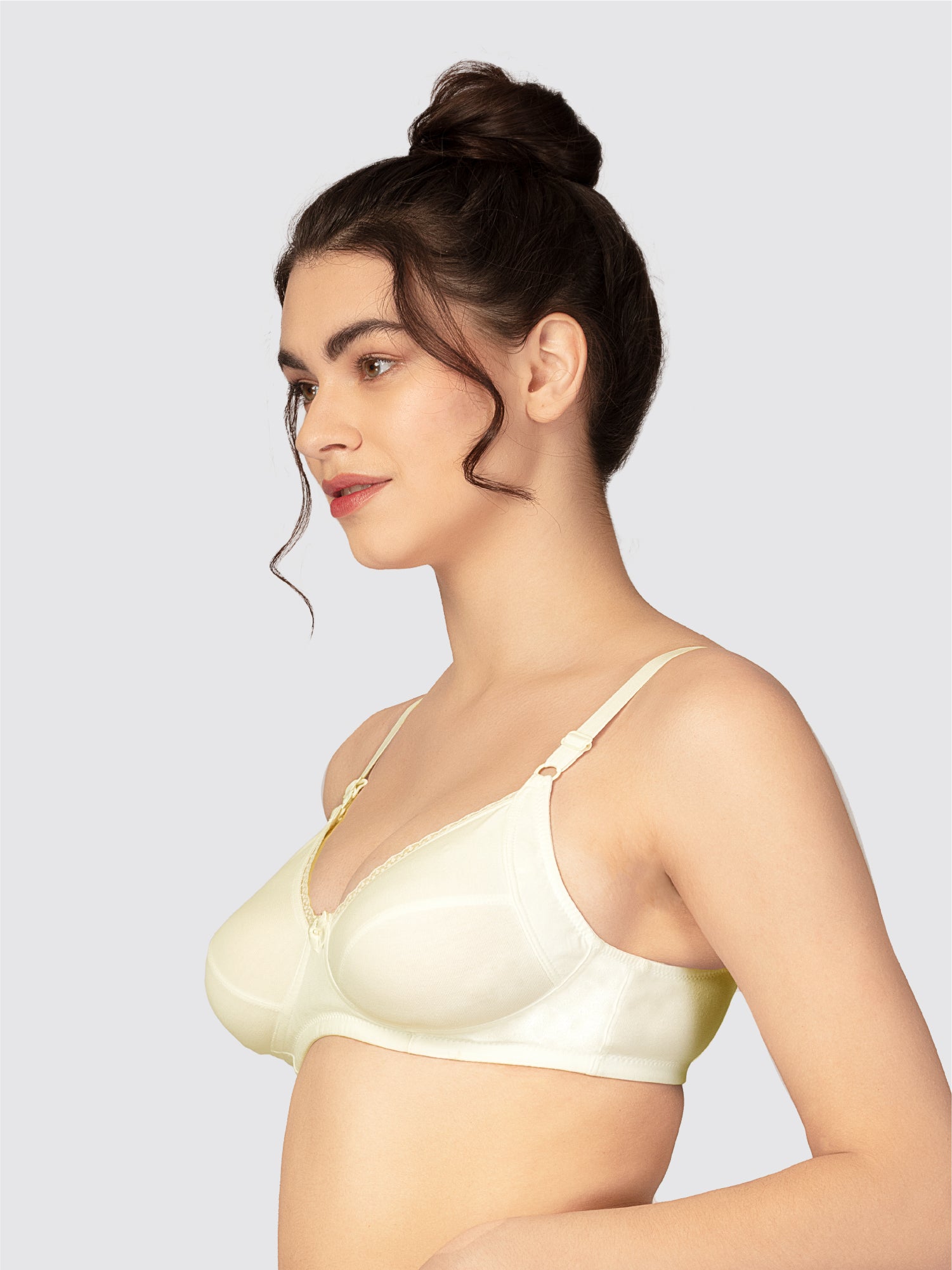 Lovable Cream and Tomato Red Non Padded Wirefree Bra Pack of 2 - COMFYST-Cream/T.RED