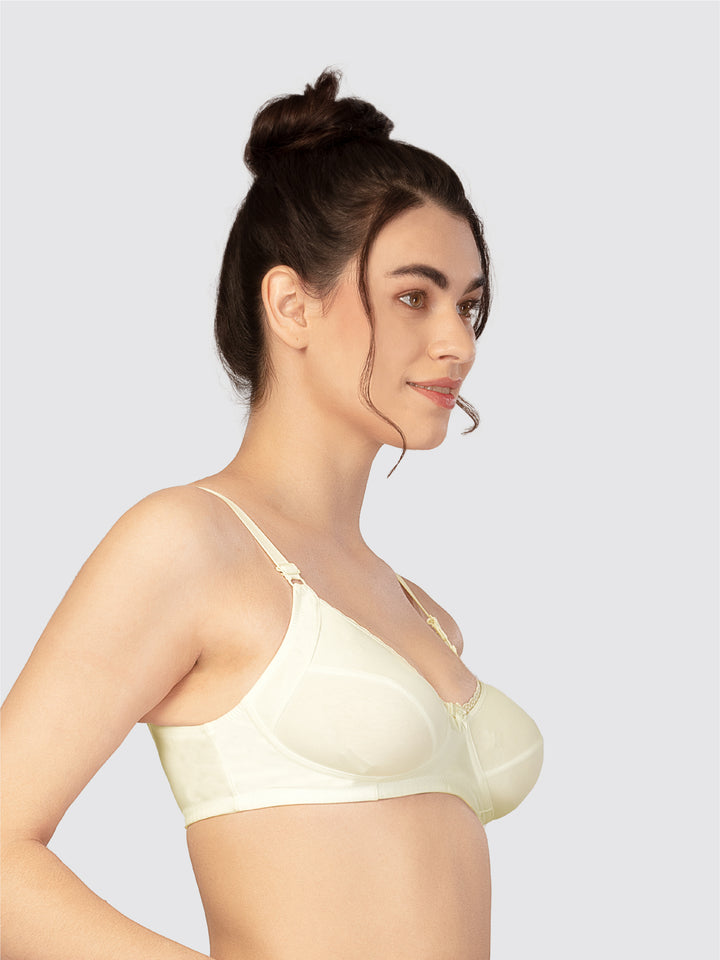 Lovable Non Padded Non Wired Full Coverage Bra - (Pack of 2)  COMFYST-Cream/White