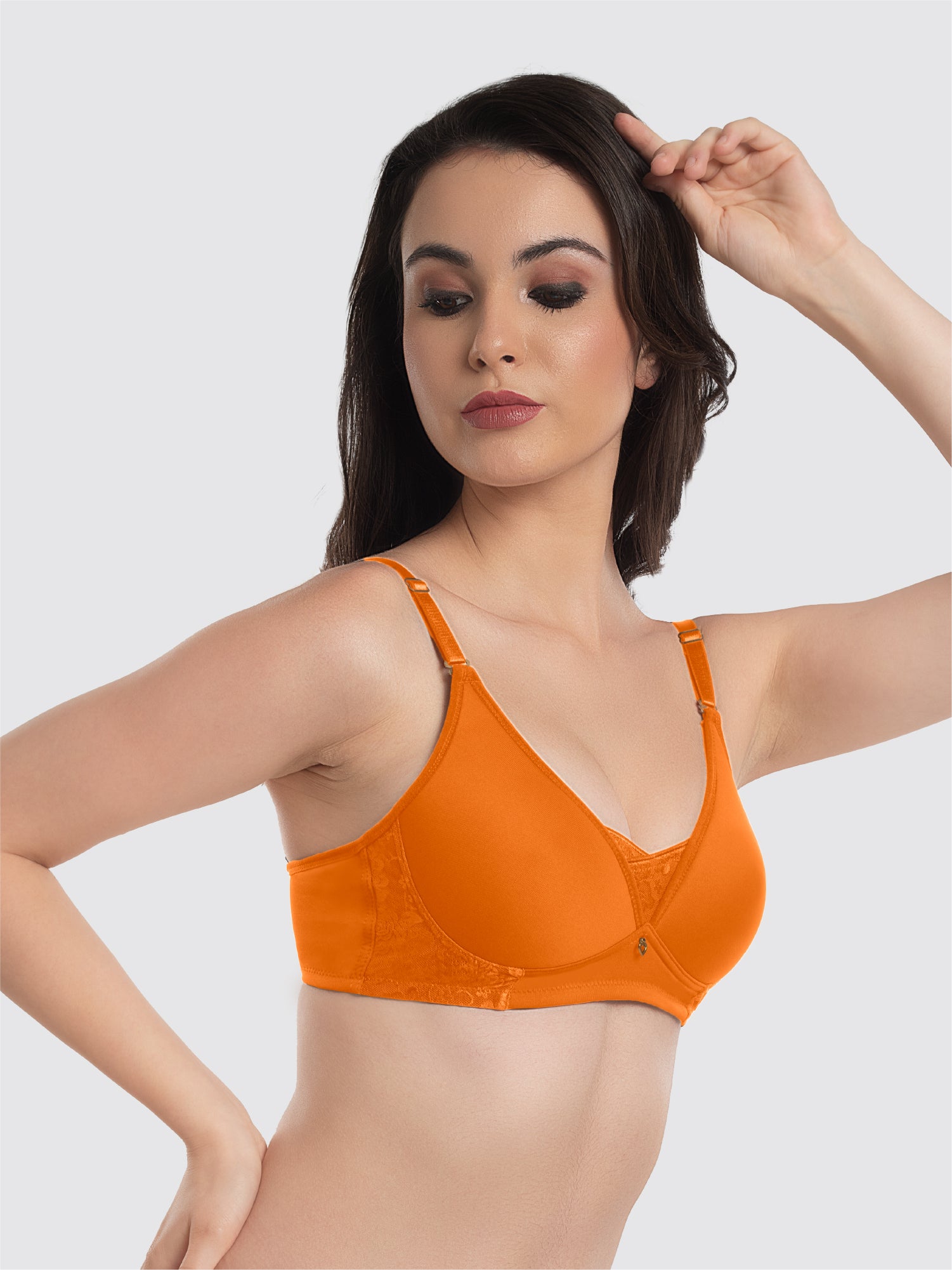 Lovable Sunset Yellow Padded Non Wired Full Coverage Bra LE-239-Sunset Yellow