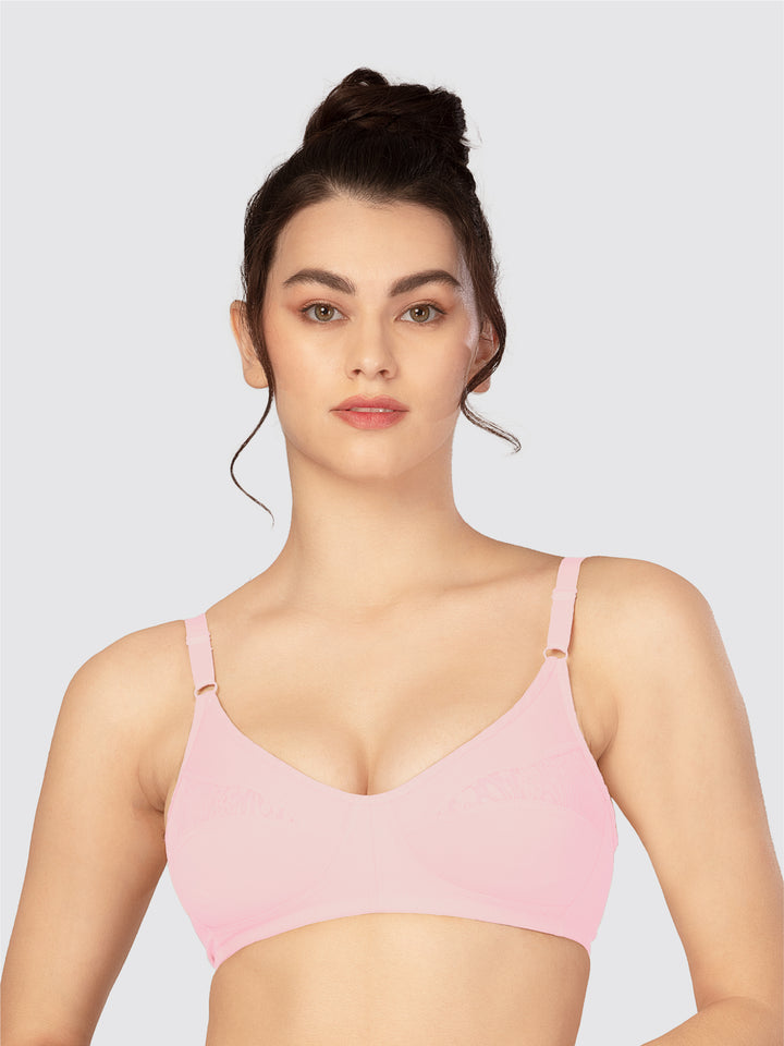 Lovable Non Padded Non Wired Full Coverage Bra - (Pack of 2) L0196-B.Pink/Skin