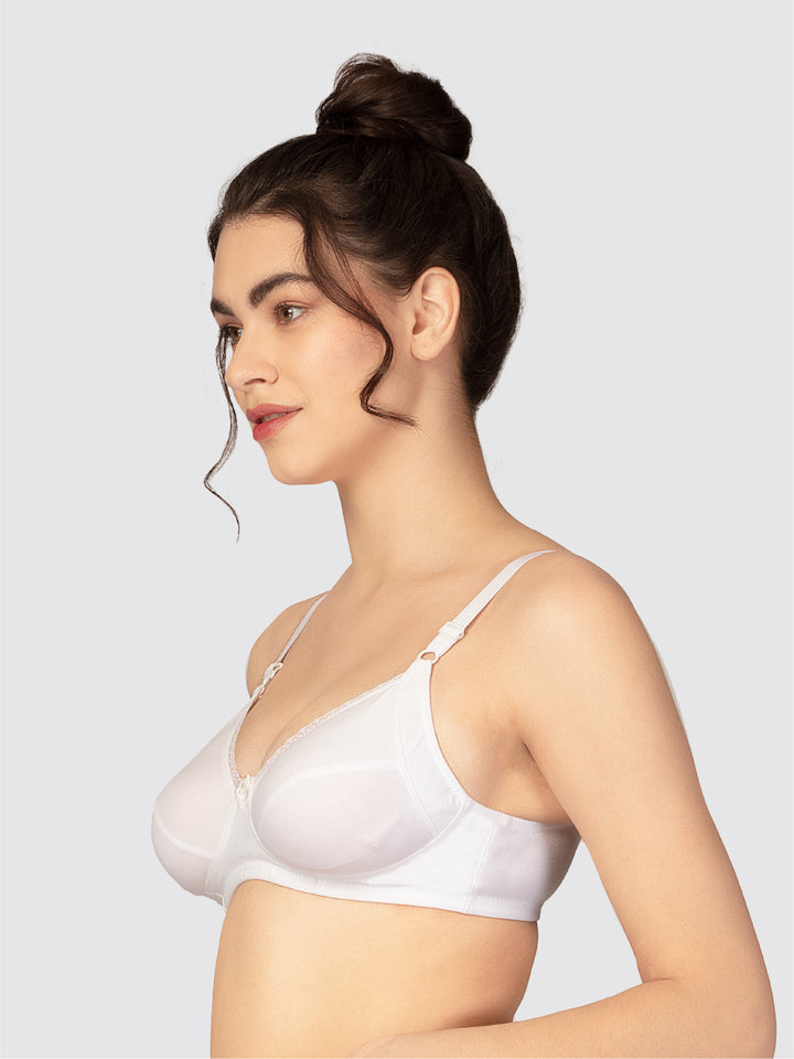 Lovable Non Padded Non Wired Full Coverage Bra - (Pack of 2)  COMFYST-Cream/White