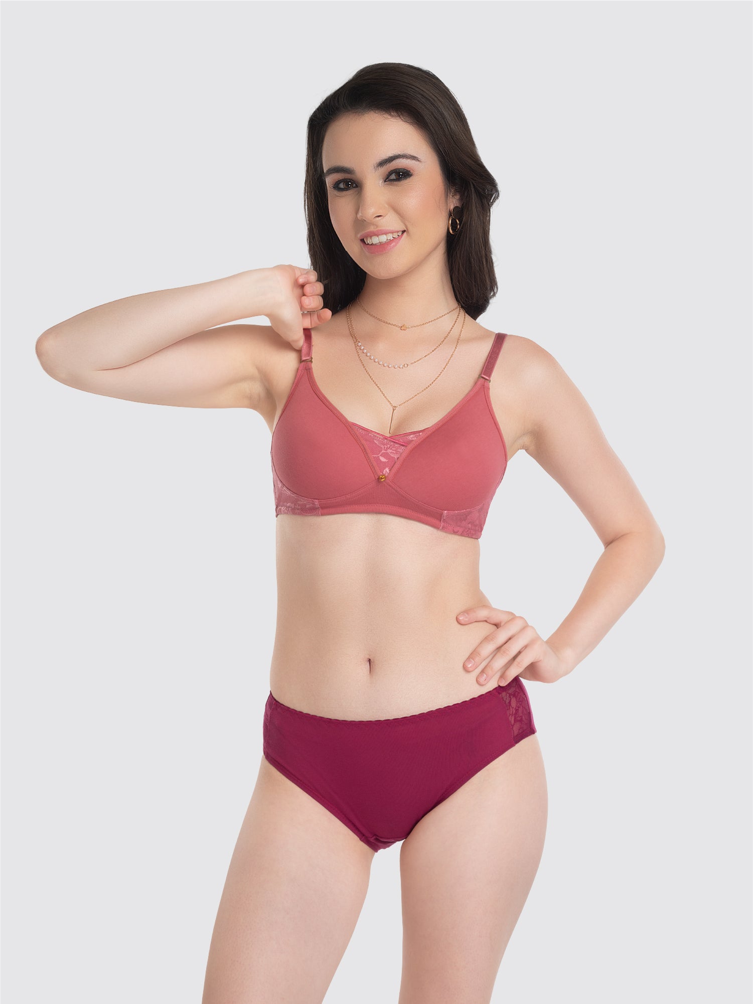 Lovable Dusty Rose Padded Non Wired Full Coverage Bra LE-239-Dusty Rose