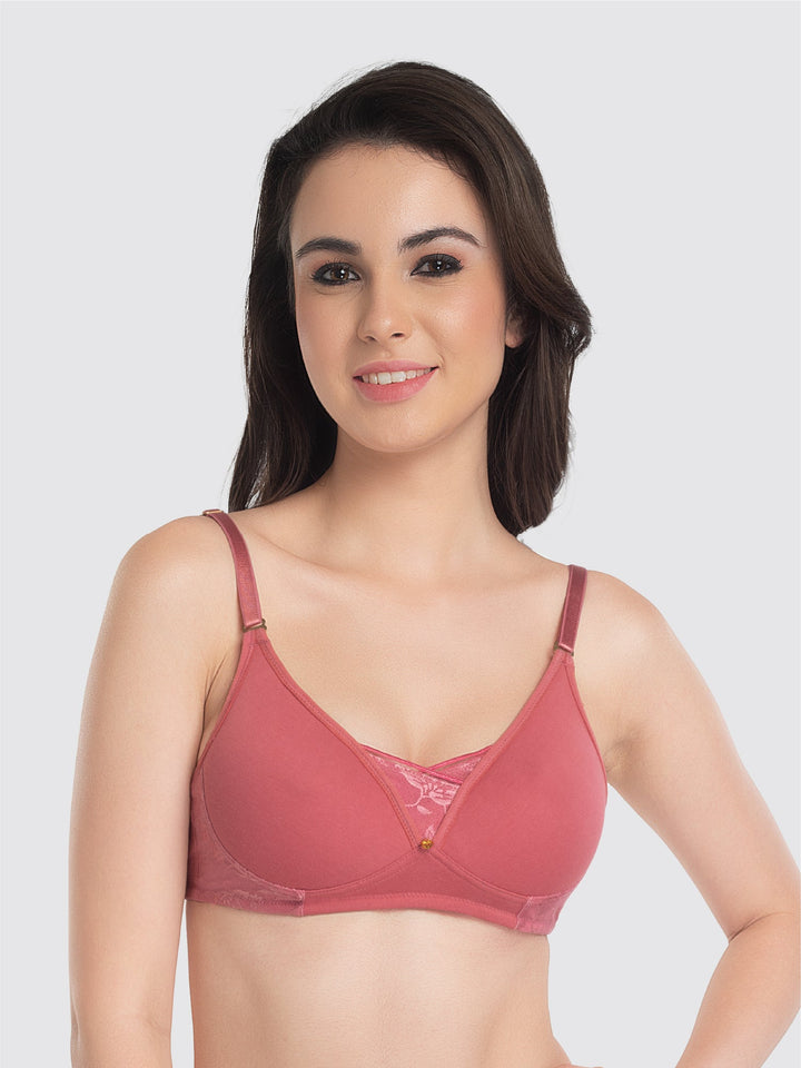 Lovable Dusty Rose Padded Non Wired Full Coverage Bra LE-239-Dusty Rose