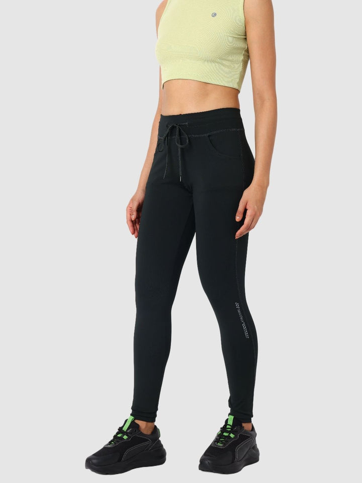 Women Bloom Algal Dark Green Solid Tights and Track Pant- Accolade - BA
