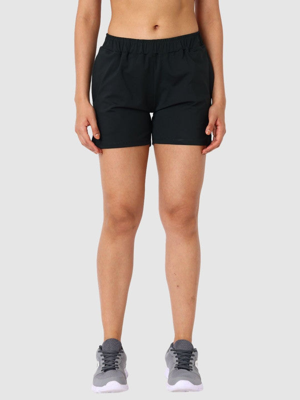 Women Dark Green Solid Shorts - ZYLO SHORTS- BA
