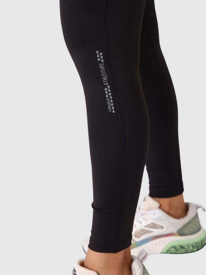 Women Black Solid Tights and Track Pant- Accolade - BK