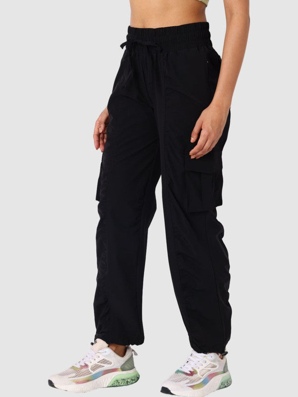 Women Black Solid Cargo Pant - PACE BREAKER CARGO - BK