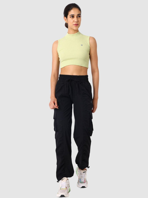 Women Black Solid Cargo Pant - PACE BREAKER CARGO - BK