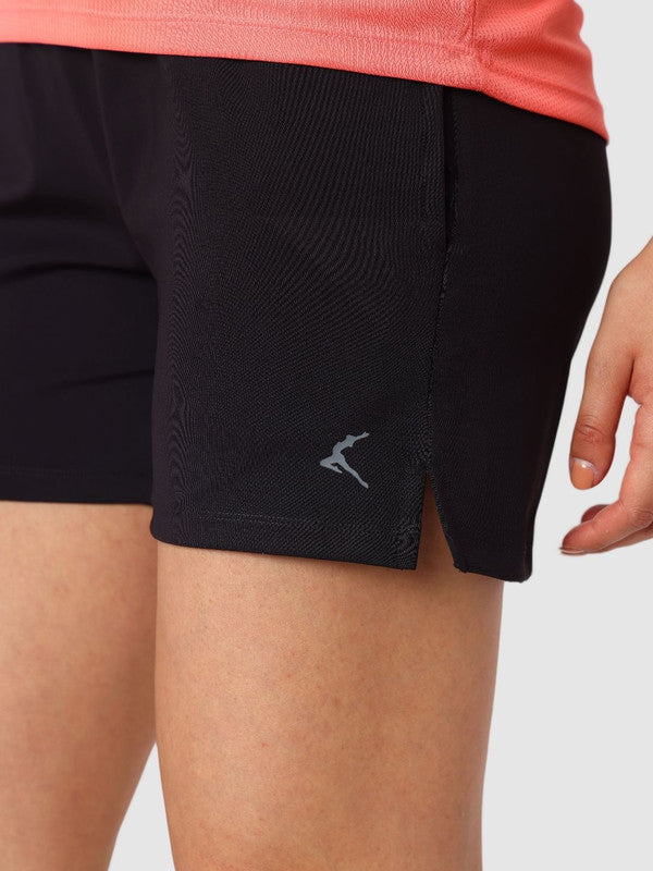Women Black Solid Shorts - ZYLO SHORTS- BK