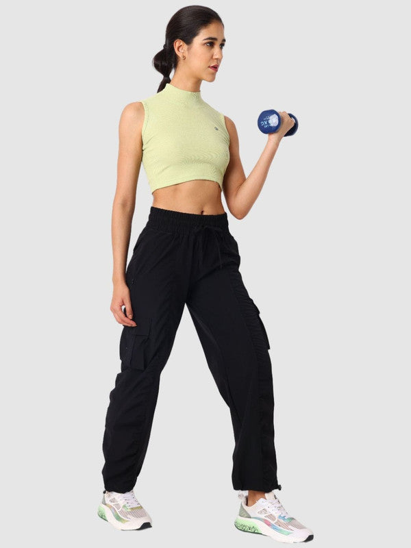Women Black Solid Cargo Pant - PACE BREAKER CARGO - BK