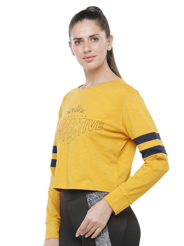 Women Yellow Loose Fit Printed T-Shirt - BOUNDLESS TOP-MY