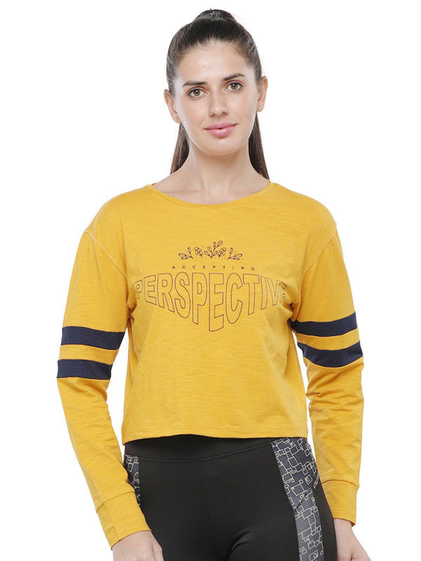 Women Yellow Loose Fit Solid Top - BOUNDLESS TOP-MY