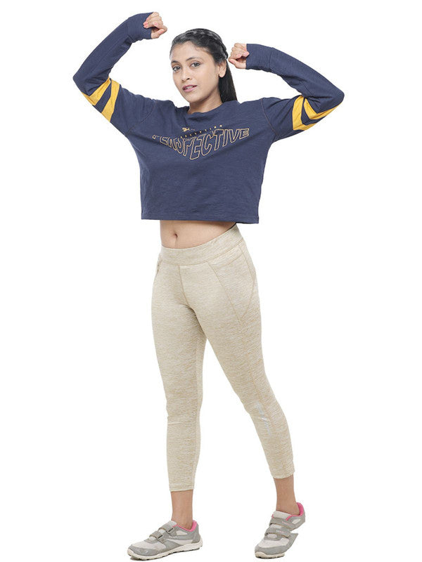 Women Navy Blue Loose Fit Solid Top - BOUNDLESS TOP-NY