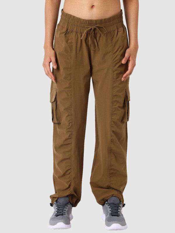 Women Brown Solid Cargo Pant - PACE BREAKER CARGO - BW