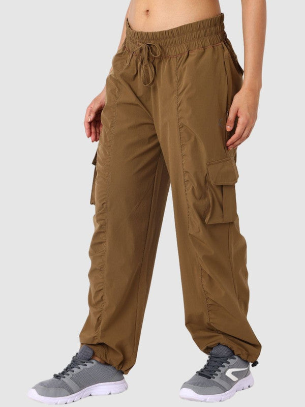 Brown Cargo Track Pants for Women | Lovable India