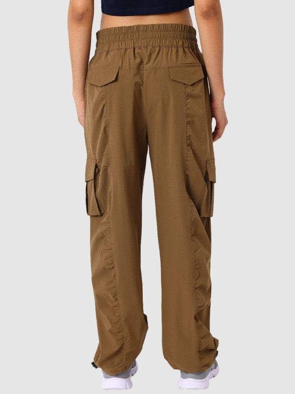 Women Brown Solid Cargo Pant - PACE BREAKER CARGO - BW