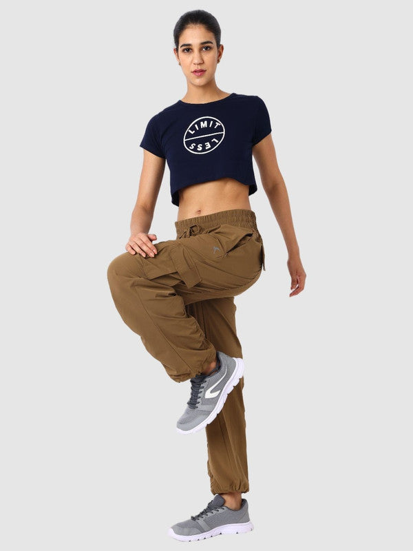 Women Brown Solid Cargo Pant - PACE BREAKER CARGO - BW