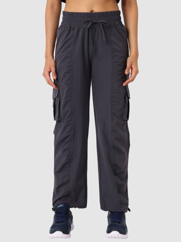 Women Steel Grey Solid Cargo Pant - PACE BREAKER CARGO - STG