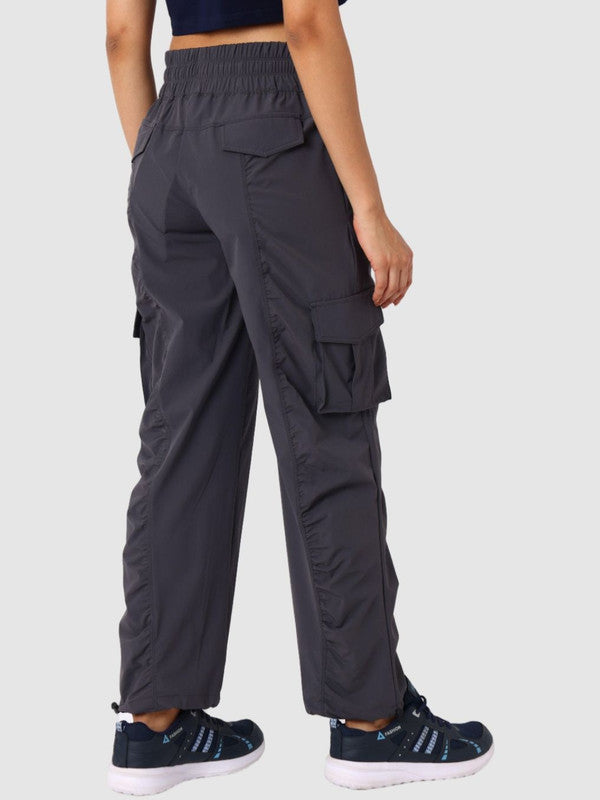 Women Steel Grey Solid Cargo Pant - PACE BREAKER CARGO - STG