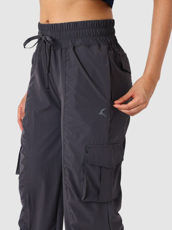 Women Steel Grey Solid Cargo Pant - PACE BREAKER CARGO - STG