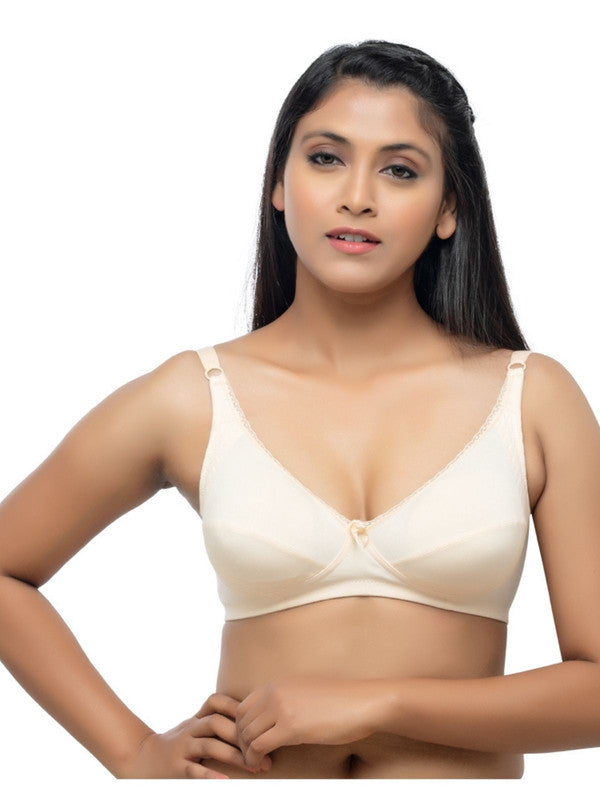 Lovable Cream and Pink Rose Non Padded Wirefree Bra Pack of 2 - ENCIRCLE Elite-Cream/P.Rose