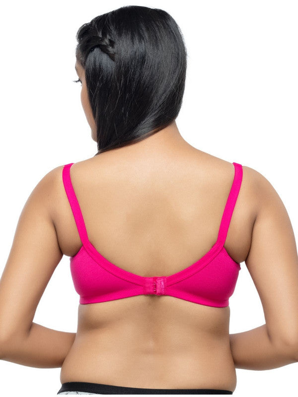 Lovable Pink Rose and White Non Padded Wirefree Bra Pack of 2 - ENCIRCLE Elite-P.Rose/White