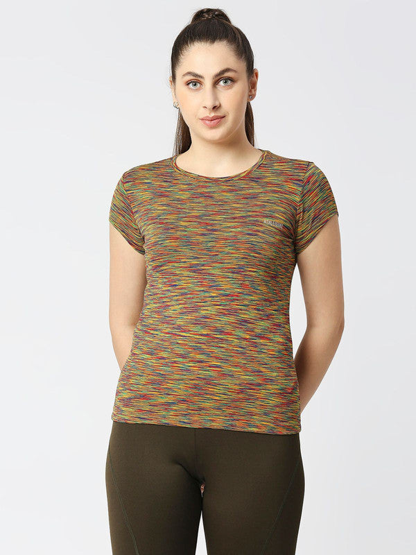 Women Multicolor Regular Fit Solid Top - FLY TECH TEE-SL-DP
