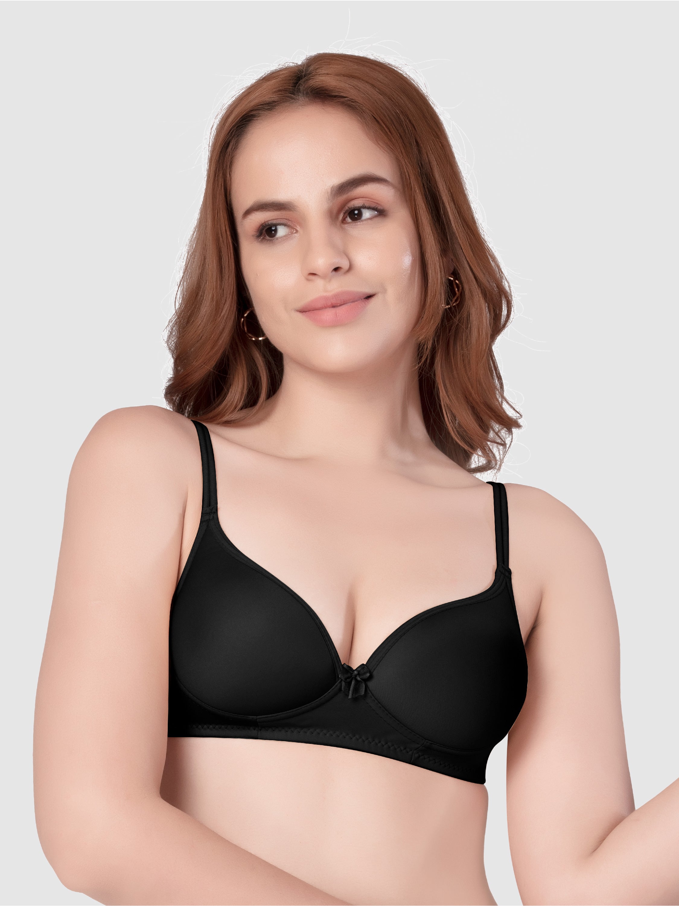 Daisy Dee Black Padded Non Wired Full Coverage Bra NKWI-Black