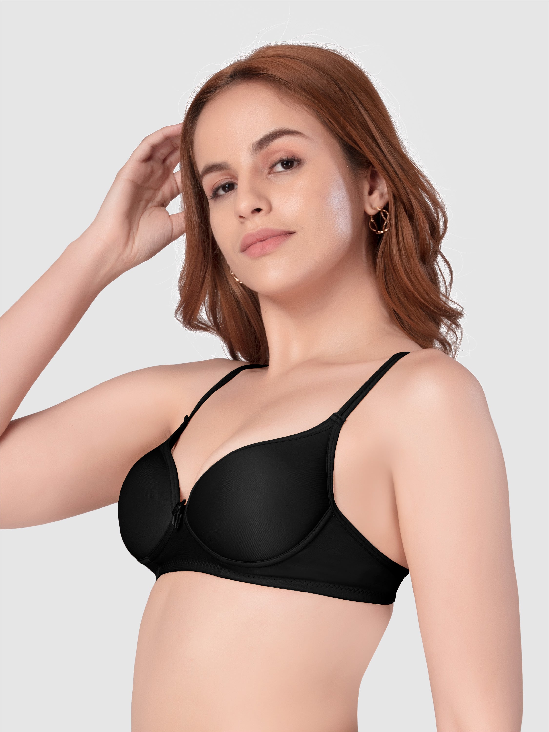 Daisy Dee Black Padded Non Wired Full Coverage Bra NKWI-Black