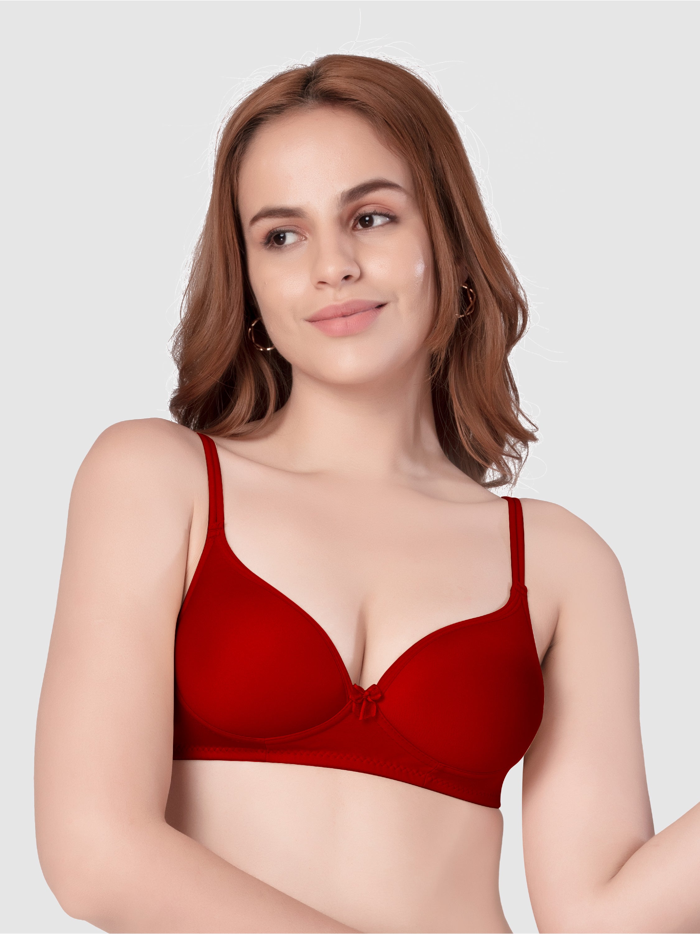 Daisy Dee Maroon Padded Non Wired Full Coverage Bra NKWI-Maroon