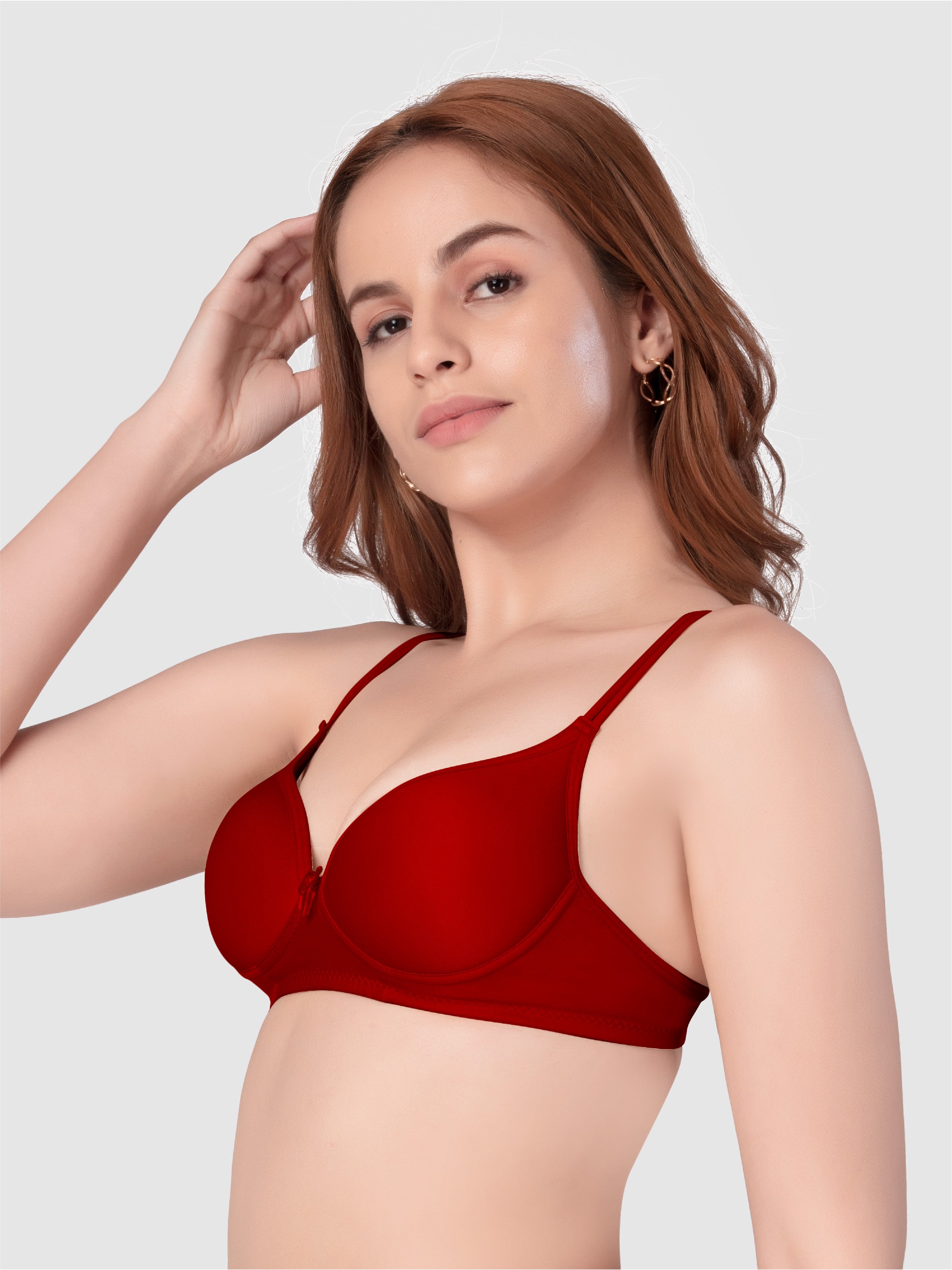 Daisy Dee Maroon Padded Non Wired Full Coverage Bra NKWI-Maroon