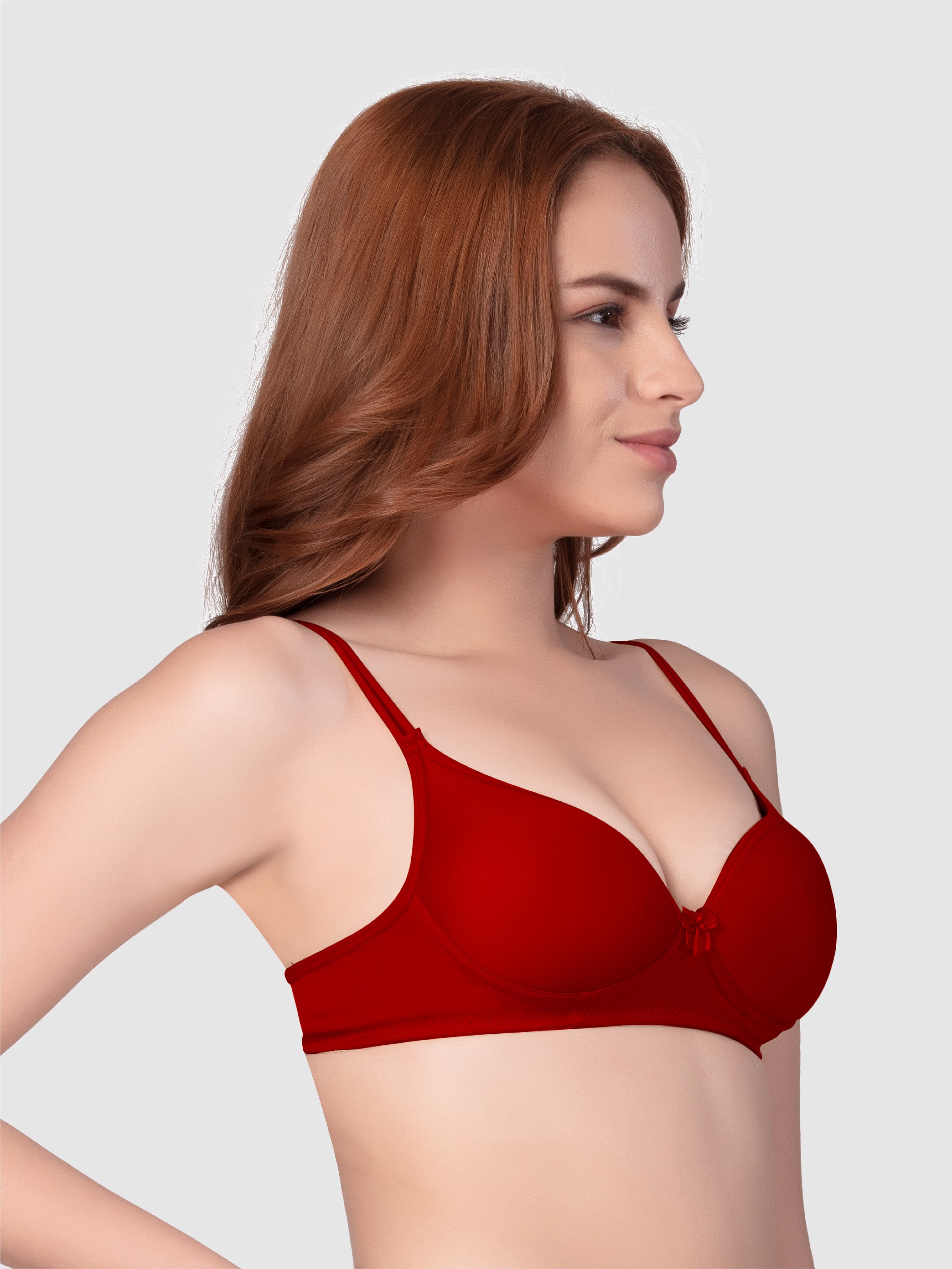 Daisy Dee Maroon Padded Non Wired Full Coverage Bra NKWI-Maroon