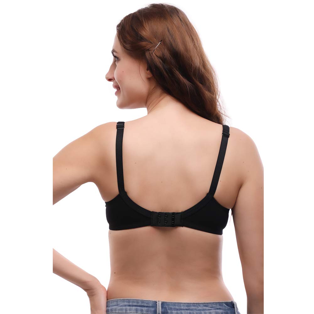 Lovable Multicolor Non Padded Non Wired Full Coverage Bra - (Pack of 2) L0596- Black/Maroon