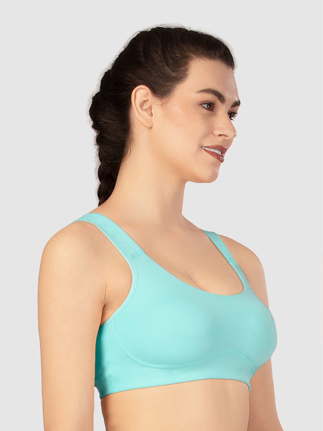 Lovable Pista Green Non Padded Wirefree Full Coverage Sports Bra - LE-240-Pista Green