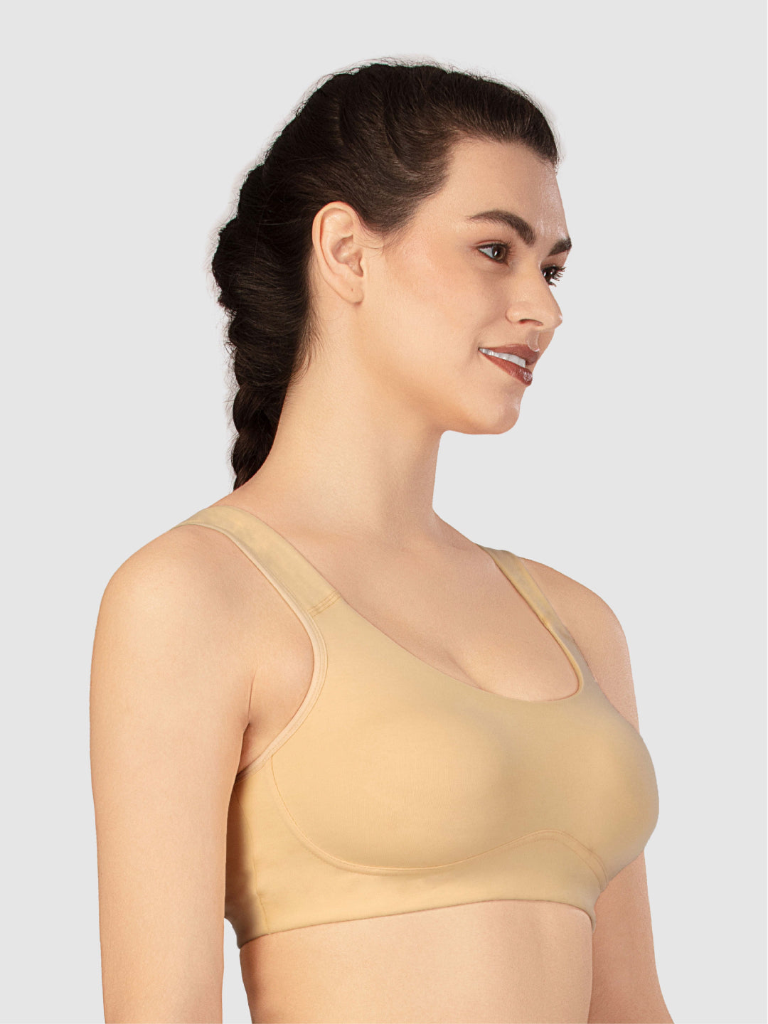 Lovable Skin Non Padded Wirefree Full Coverage Sports Bra - LE-240-Skin