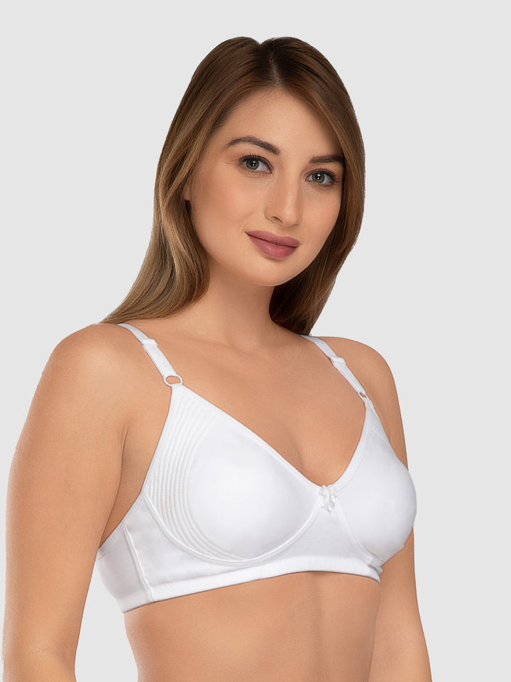 Daisy Dee Multicolor Non Padded Wirefree Full Coverage T-Shirt Bra Pack of 3 - SIMPLYSMOOTH_3PK_WINE/SKIN/WHITE