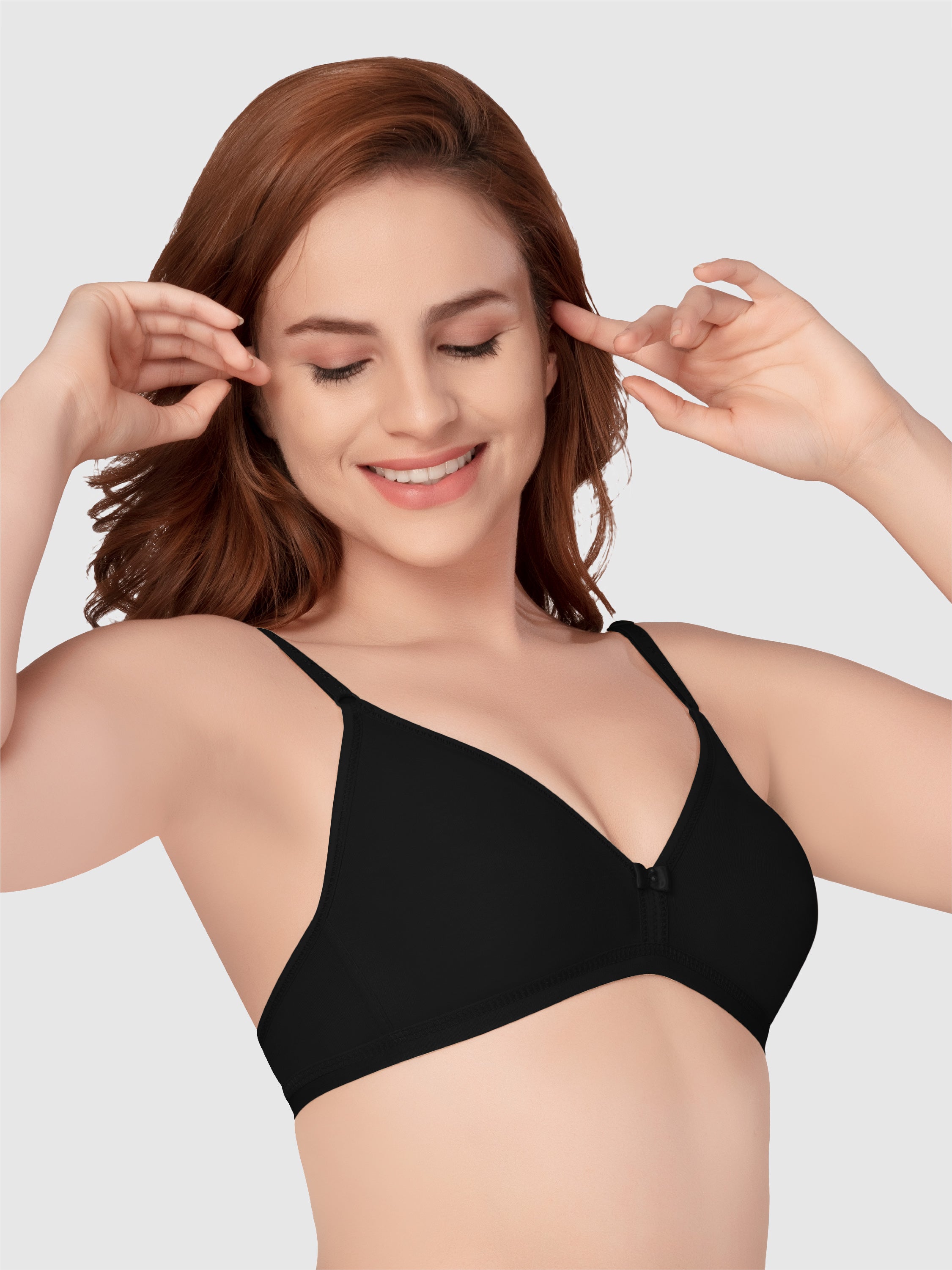 Daisy Dee Black Non Padded Non Wired Full Coverage Bra NADR-Black