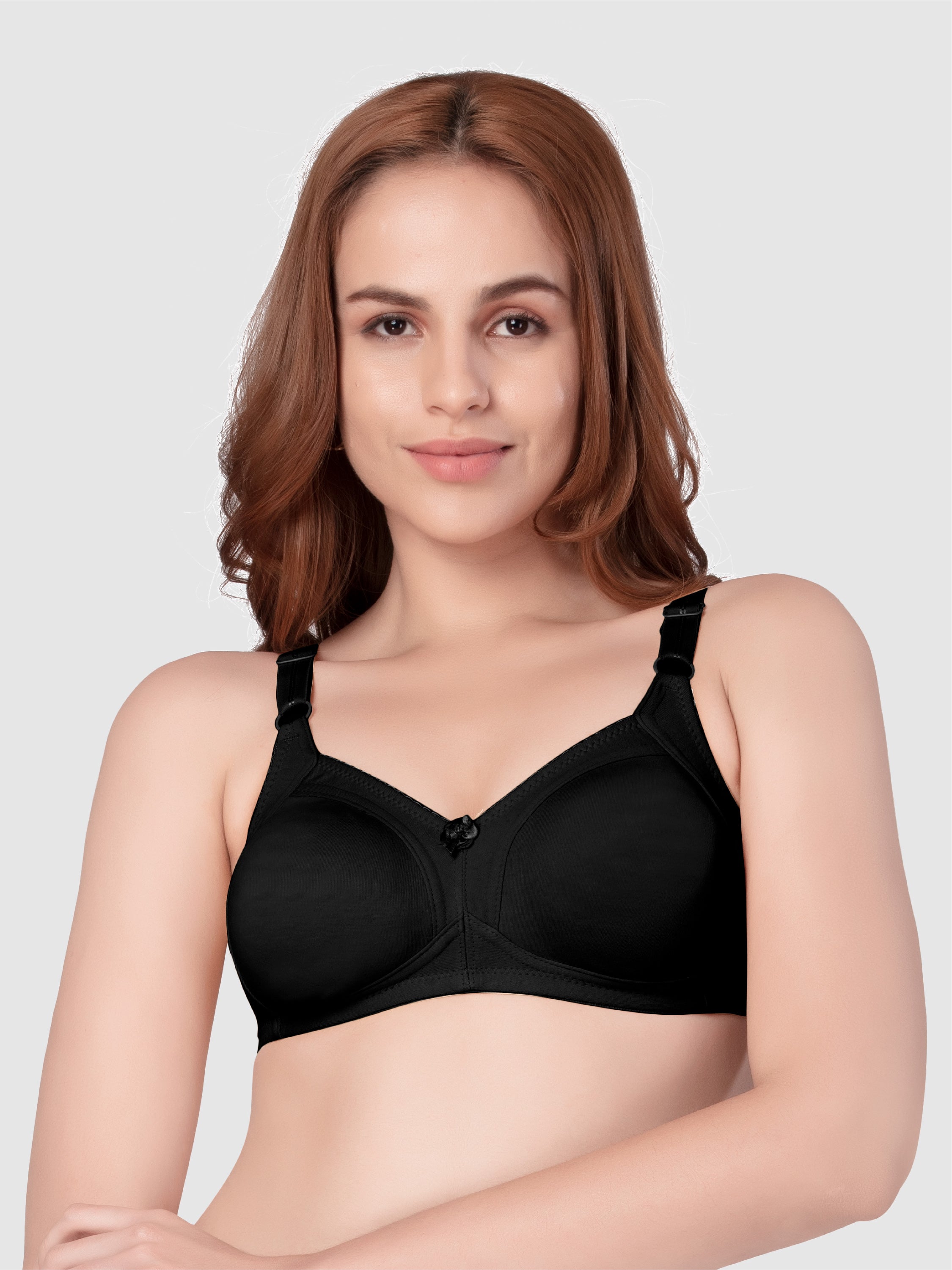 Daisy Dee Black Non Padded Wirefree Full Coverage Bra - NALESHA-Black