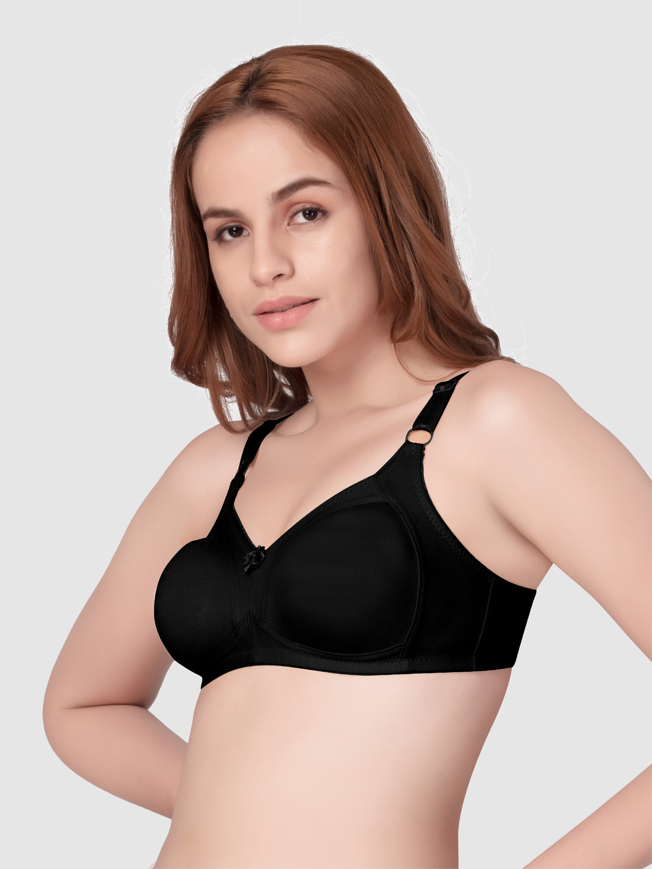 Daisy Dee Black Non Padded Wirefree Full Coverage Bra - NALESHA-Black