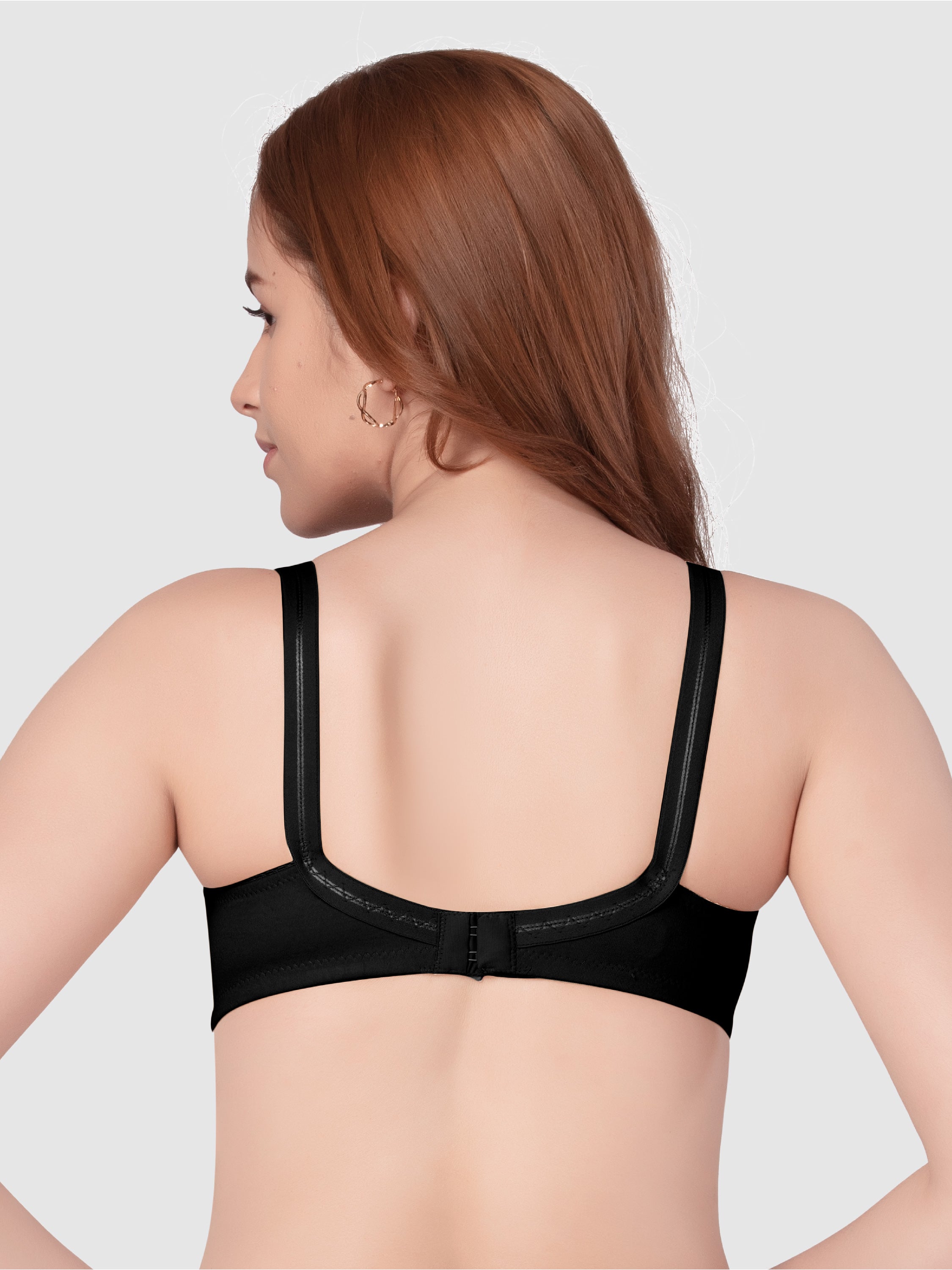 Daisy Dee Black Non Padded Wirefree Full Coverage Bra - NALESHA-Black