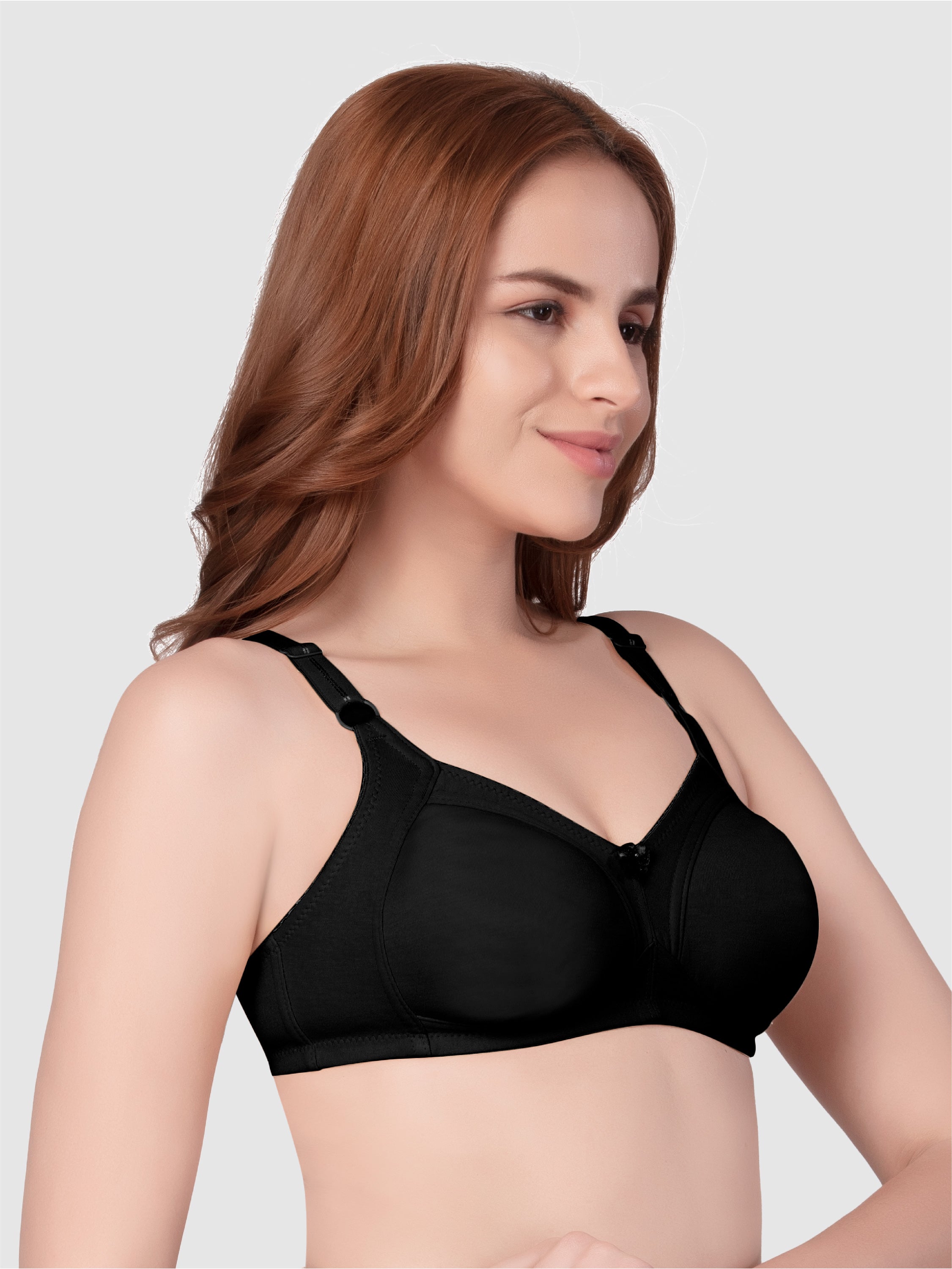 Daisy Dee Black Non Padded Wirefree Full Coverage Bra - NALESHA-Black