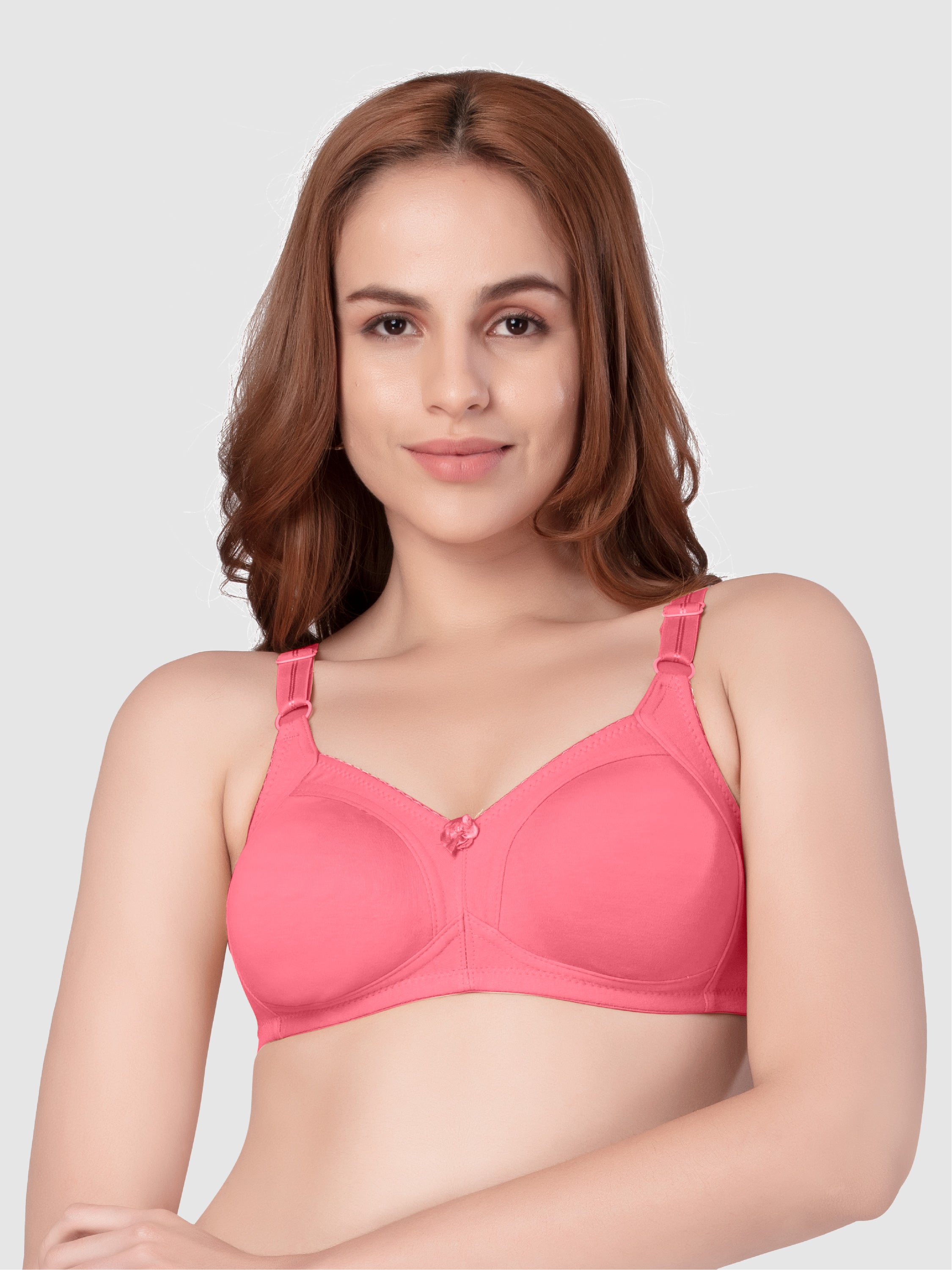 Daisy Dee Carrot Non Padded Wirefree Full Coverage Bra - NALESHA-Carrot