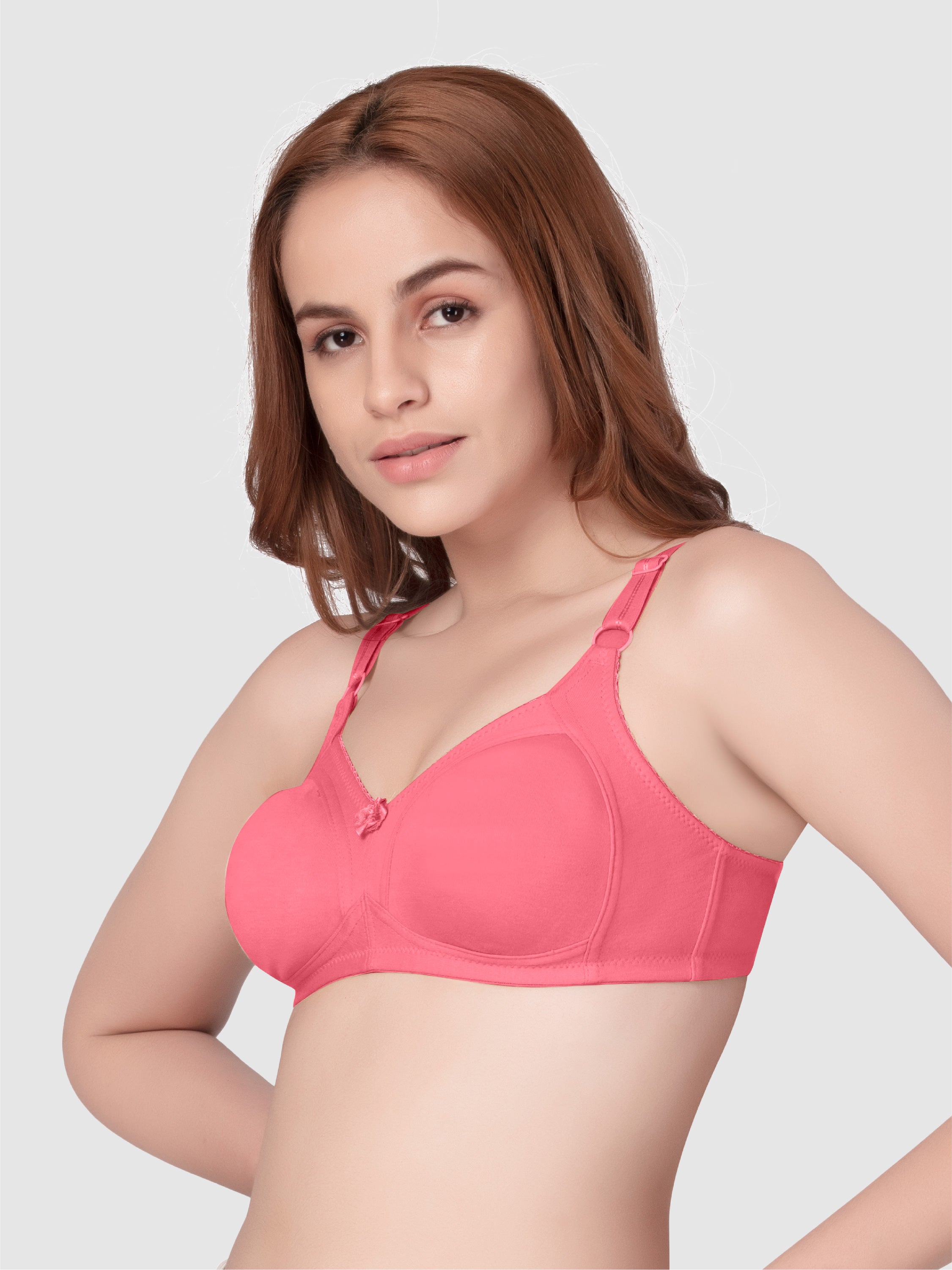 Daisy Dee Carrot Non Padded Wirefree Full Coverage Bra - NALESHA-Carrot