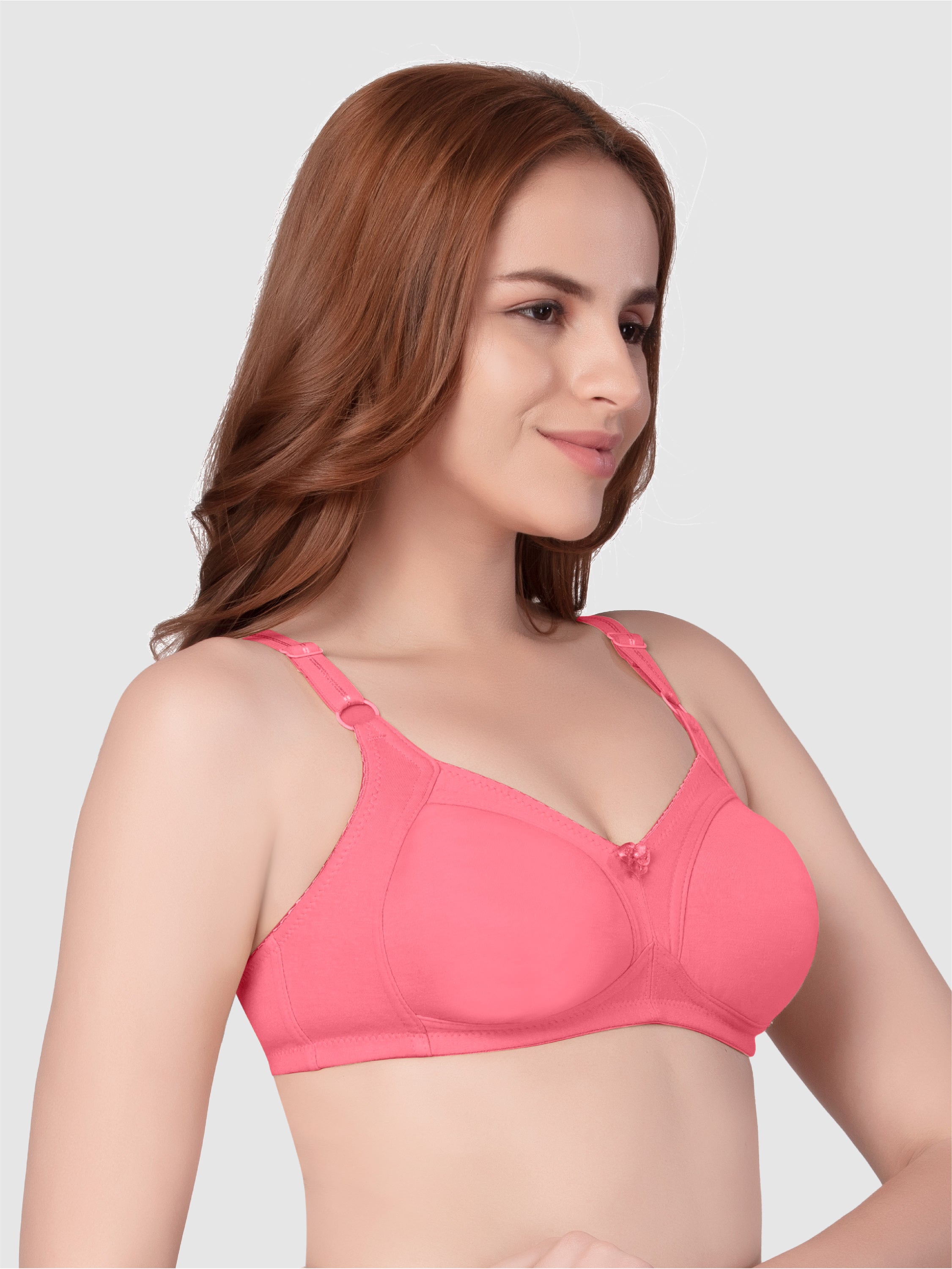 Daisy Dee Carrot Non Padded Wirefree Full Coverage Bra - NALESHA-Carrot