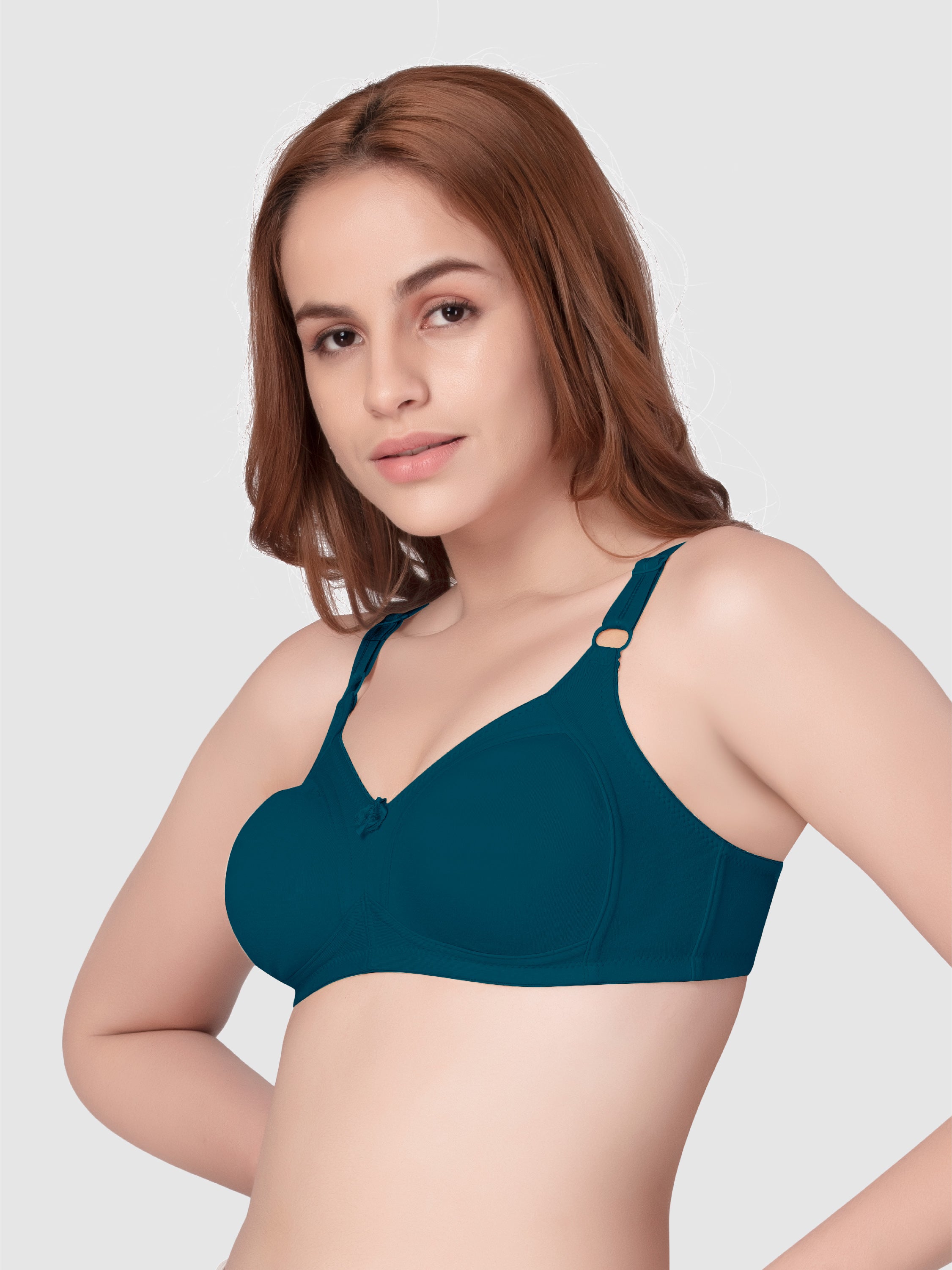 Daisy Dee Electric Blue Non Padded Wirefree Full Coverage Bra - NALESHA-E.Blue