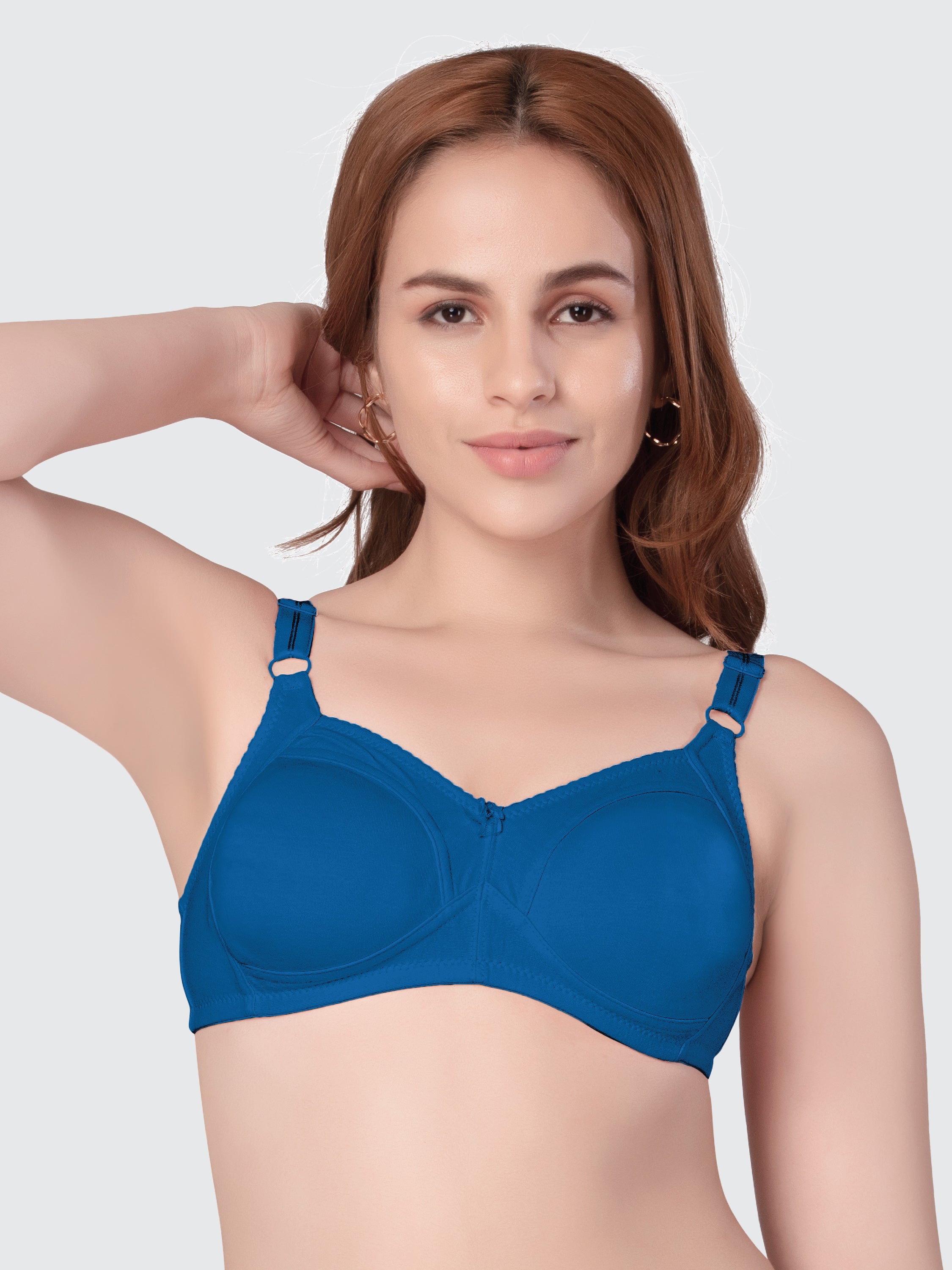 Daisy Dee Ink Blue Non Padded Wirefree Full Coverage Bra - NALESHA-I.Blue