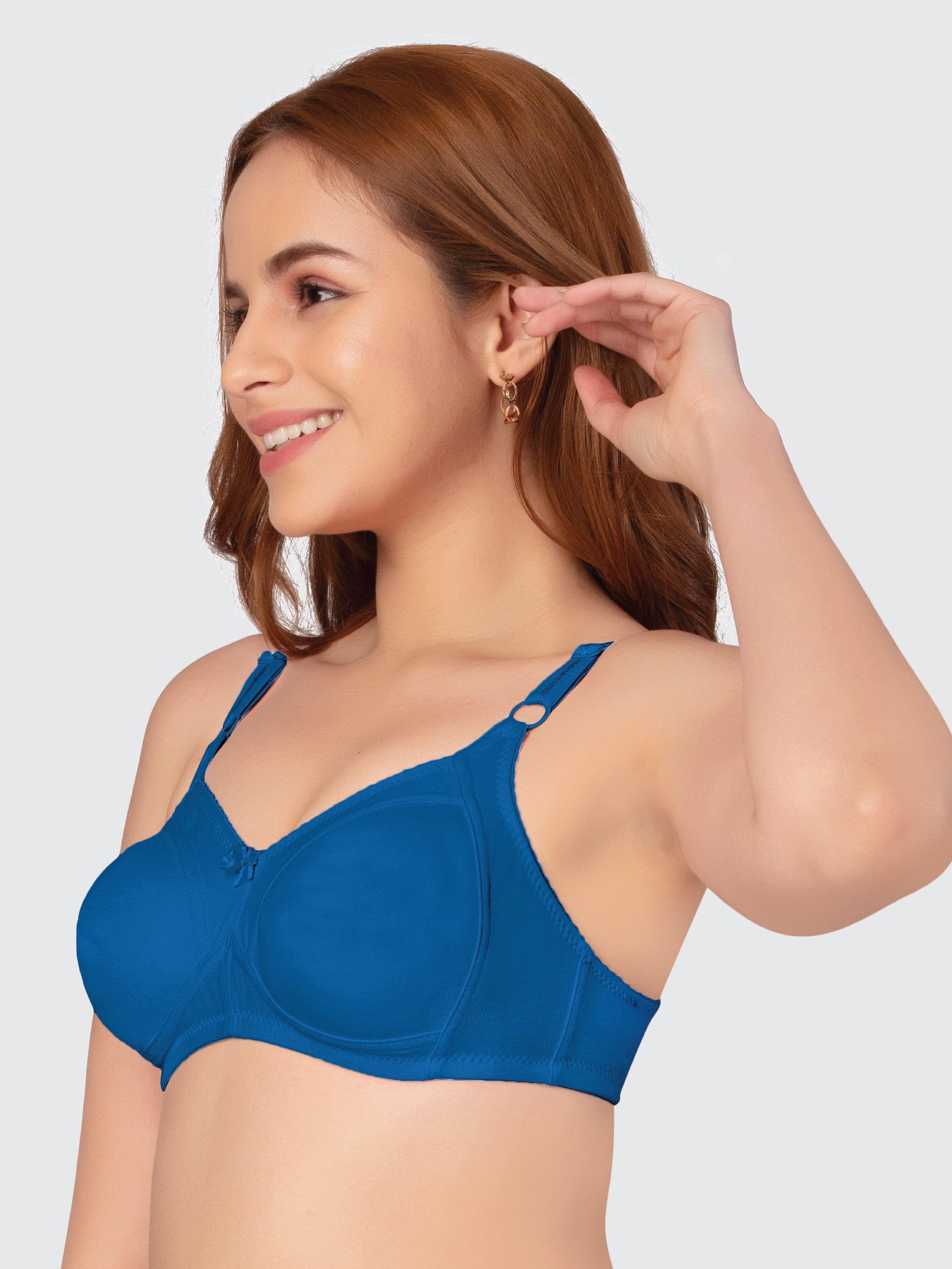 Daisy Dee Ink Blue Non Padded Wirefree Full Coverage Bra - NALESHA-I.Blue