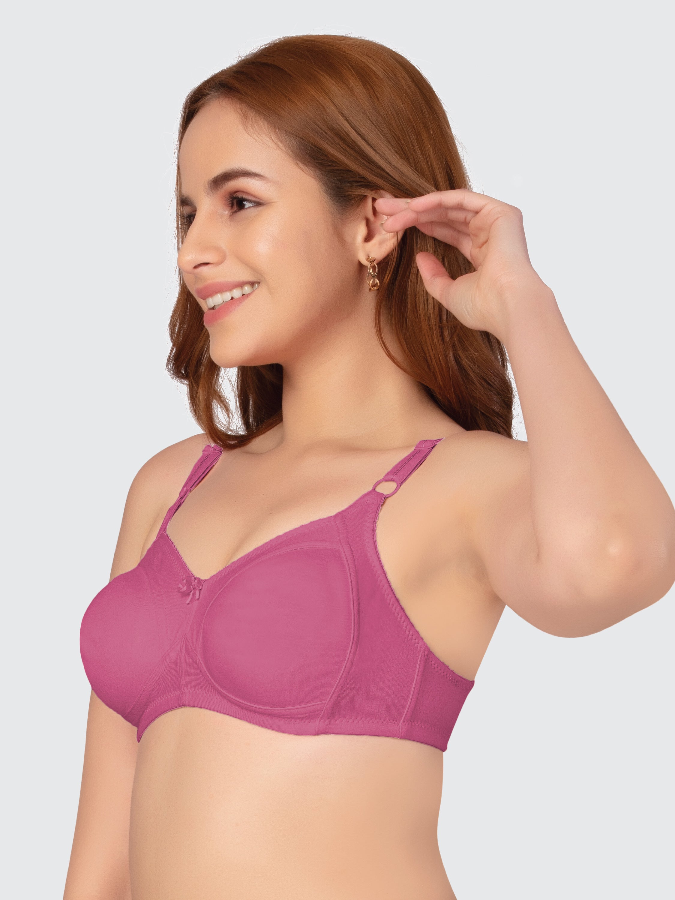 Daisy Dee Onion Pink Non Padded Wirefree Full Coverage Bra - NALESHA-O.Pink